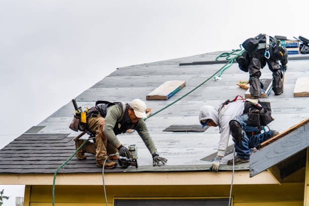 Professional Gutter Installation technician working in Dunlap, OH